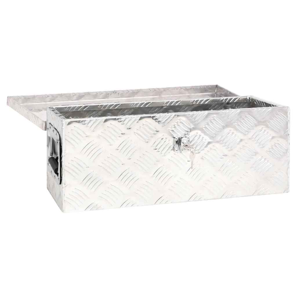 Opbergbox 60x23,5x23 cm aluminium zilverkleurig is nu te koop bij PeponiXL, paradijselijk wonen!