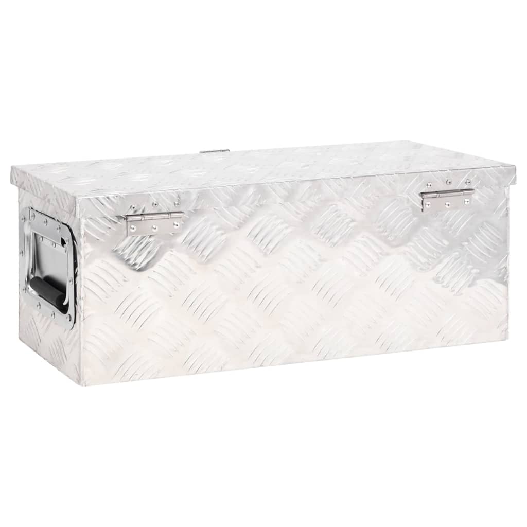Opbergbox 60x23,5x23 cm aluminium zilverkleurig is nu te koop bij PeponiXL, paradijselijk wonen!