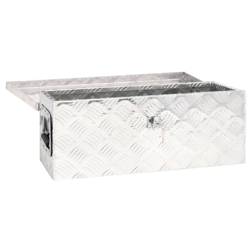 Opbergbox 60x23,5x23 cm aluminium zilverkleurig is nu te koop bij PeponiXL, paradijselijk wonen!