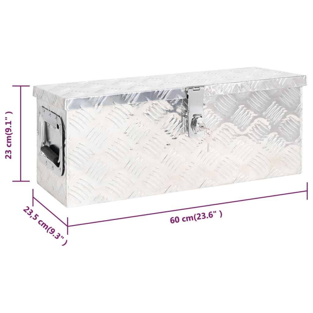 Opbergbox 60x23,5x23 cm aluminium zilverkleurig is nu te koop bij PeponiXL, paradijselijk wonen!