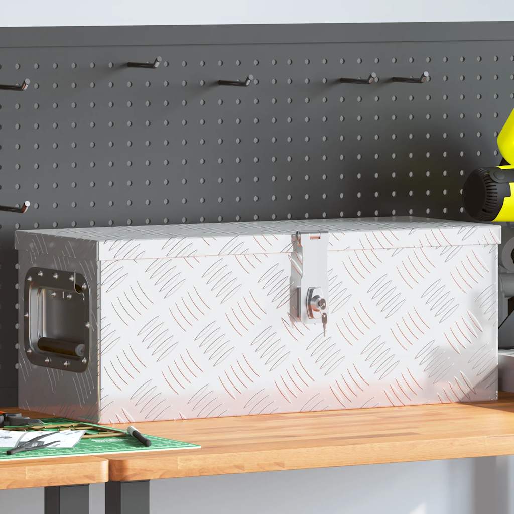Opbergbox 60x23,5x23 cm aluminium zilverkleurig is nu te koop bij PeponiXL, paradijselijk wonen!