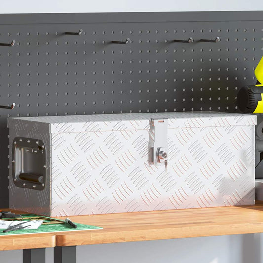 Opbergbox 60x23,5x23 cm aluminium zilverkleurig is nu te koop bij PeponiXL, paradijselijk wonen!