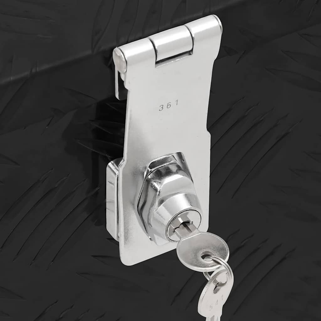 Opbergbox 60x23,5x23 cm aluminium zwart is nu te koop bij PeponiXL, paradijselijk wonen!