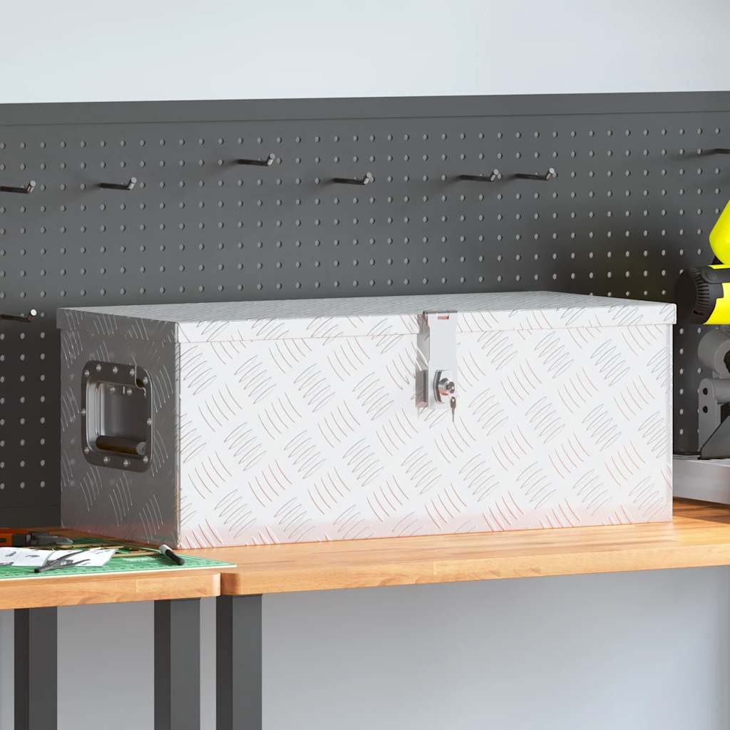 Opbergbox 70x31x27 cm aluminium zilverkleurig is nu te koop bij PeponiXL, paradijselijk wonen!