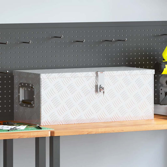 Opbergbox 70x31x27 cm aluminium zilverkleurig is nu te koop bij PeponiXL, paradijselijk wonen!