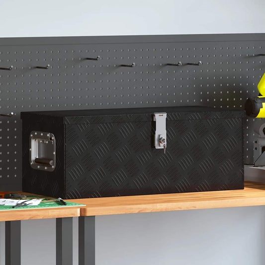 Opbergbox 70x31x27 cm aluminium zwart is nu te koop bij PeponiXL, paradijselijk wonen!