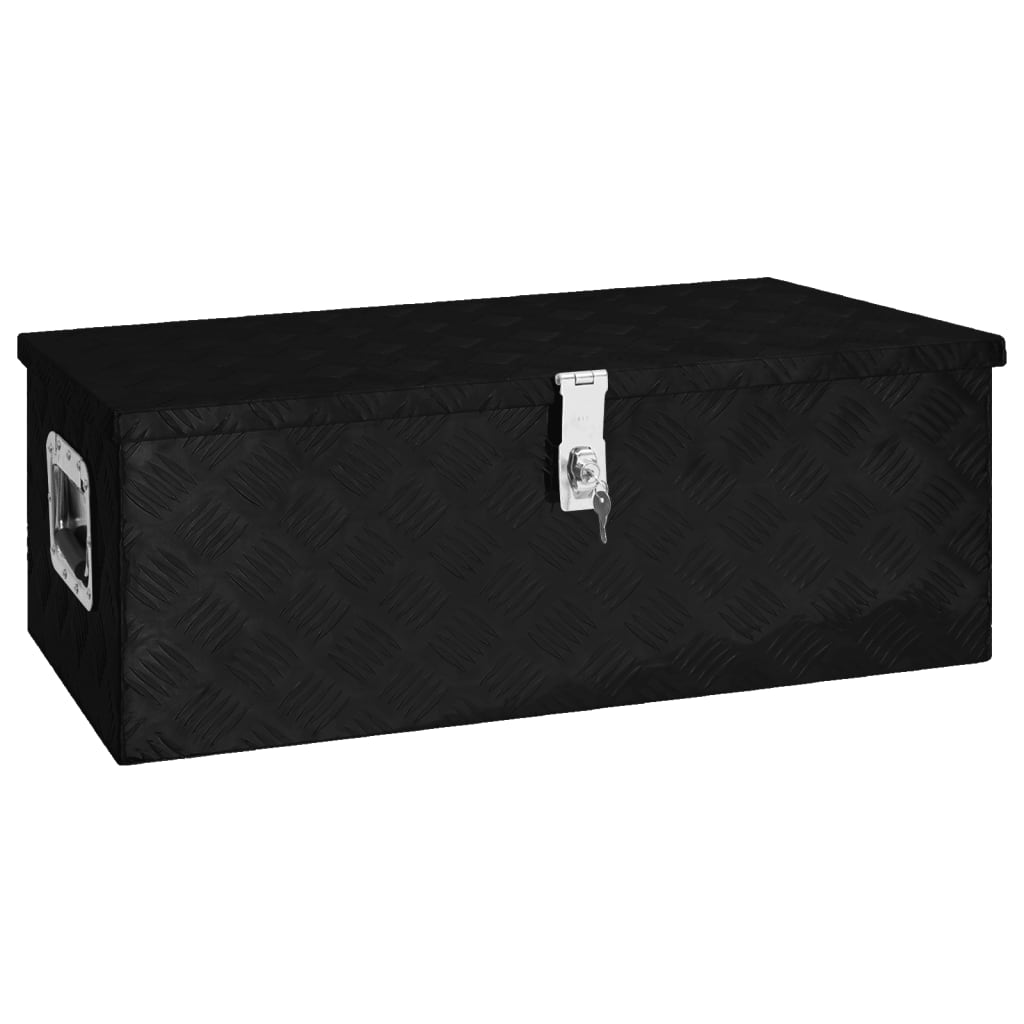 Opbergbox 80x39x30 cm aluminium zwart is nu te koop bij PeponiXL, paradijselijk wonen!