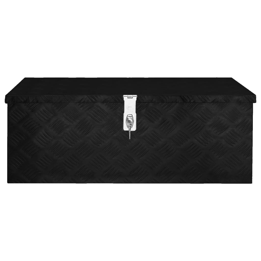 Opbergbox 80x39x30 cm aluminium zwart is nu te koop bij PeponiXL, paradijselijk wonen!