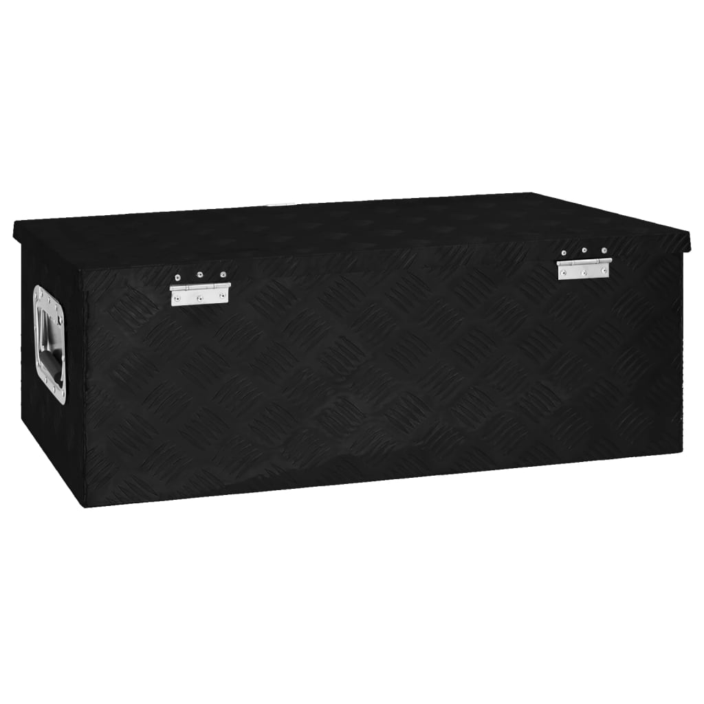 Opbergbox 80x39x30 cm aluminium zwart is nu te koop bij PeponiXL, paradijselijk wonen!