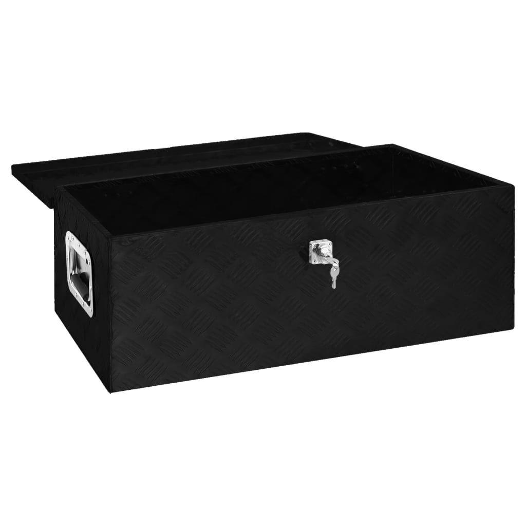 Opbergbox 80x39x30 cm aluminium zwart is nu te koop bij PeponiXL, paradijselijk wonen!