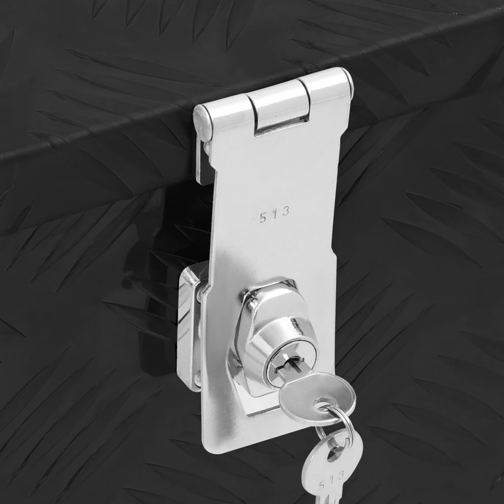 Opbergbox 80x39x30 cm aluminium zwart is nu te koop bij PeponiXL, paradijselijk wonen!