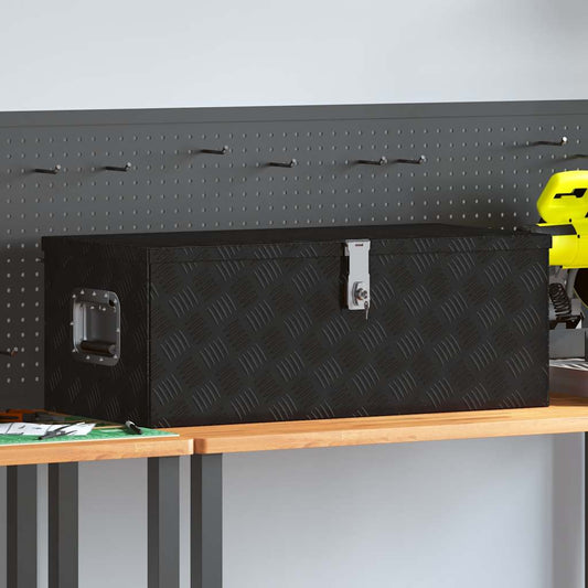 Opbergbox 80x39x30 cm aluminium zwart is nu te koop bij PeponiXL, paradijselijk wonen!