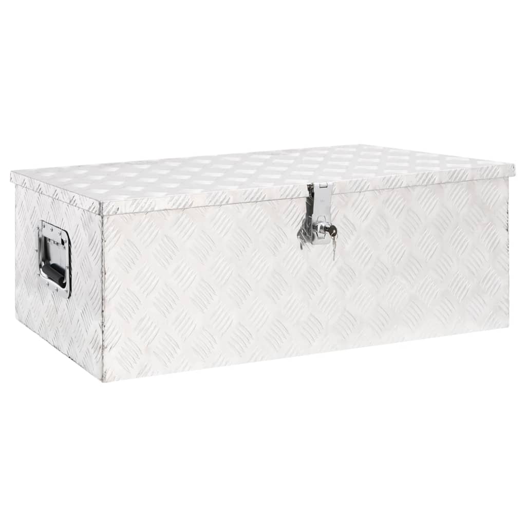 Opbergbox 90x47x33,5 cm aluminium zilverkleurig is nu te koop bij PeponiXL, paradijselijk wonen!