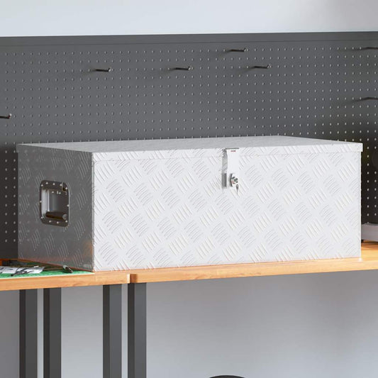 Opbergbox 90x47x33,5 cm aluminium zilverkleurig is nu te koop bij PeponiXL, paradijselijk wonen!