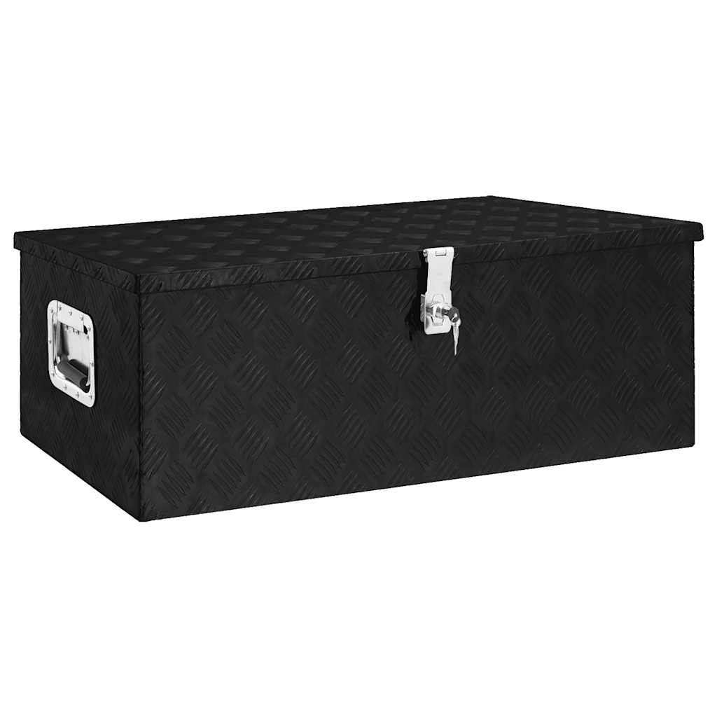 Opbergbox 90x47x33,5 cm aluminium zwart is nu te koop bij PeponiXL, paradijselijk wonen!