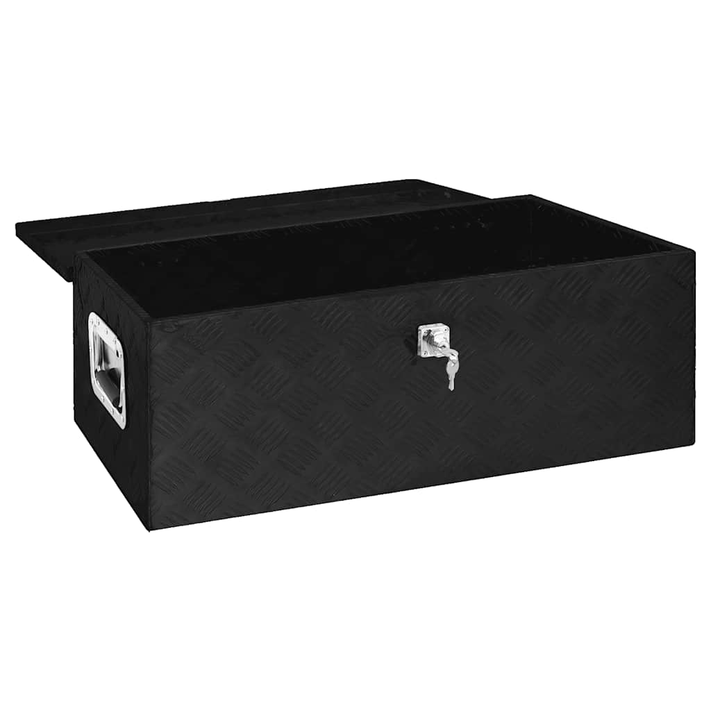 Opbergbox 90x47x33,5 cm aluminium zwart is nu te koop bij PeponiXL, paradijselijk wonen!