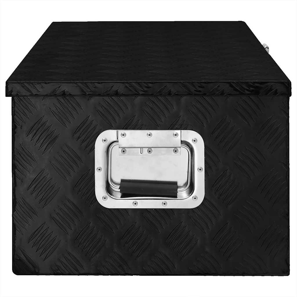 Opbergbox 90x47x33,5 cm aluminium zwart is nu te koop bij PeponiXL, paradijselijk wonen!