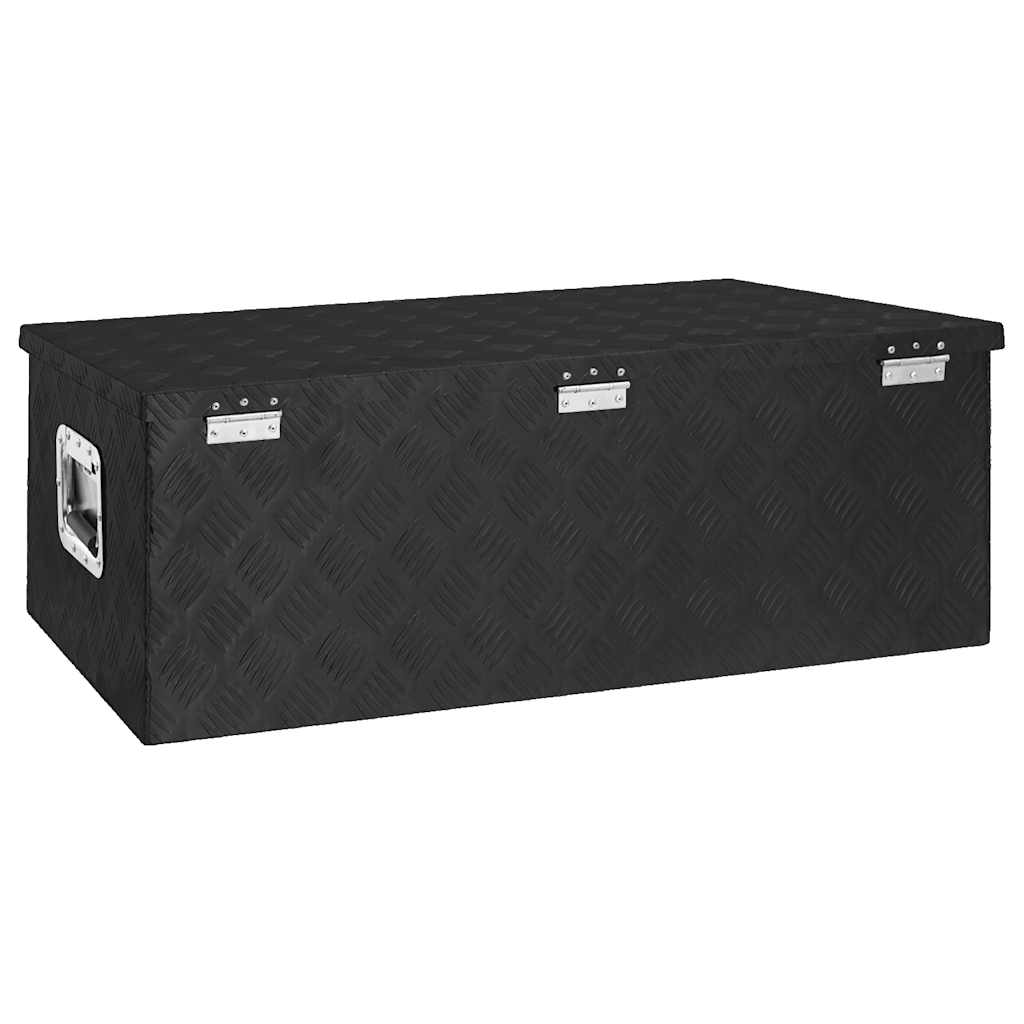 Opbergbox 90x47x33,5 cm aluminium zwart is nu te koop bij PeponiXL, paradijselijk wonen!