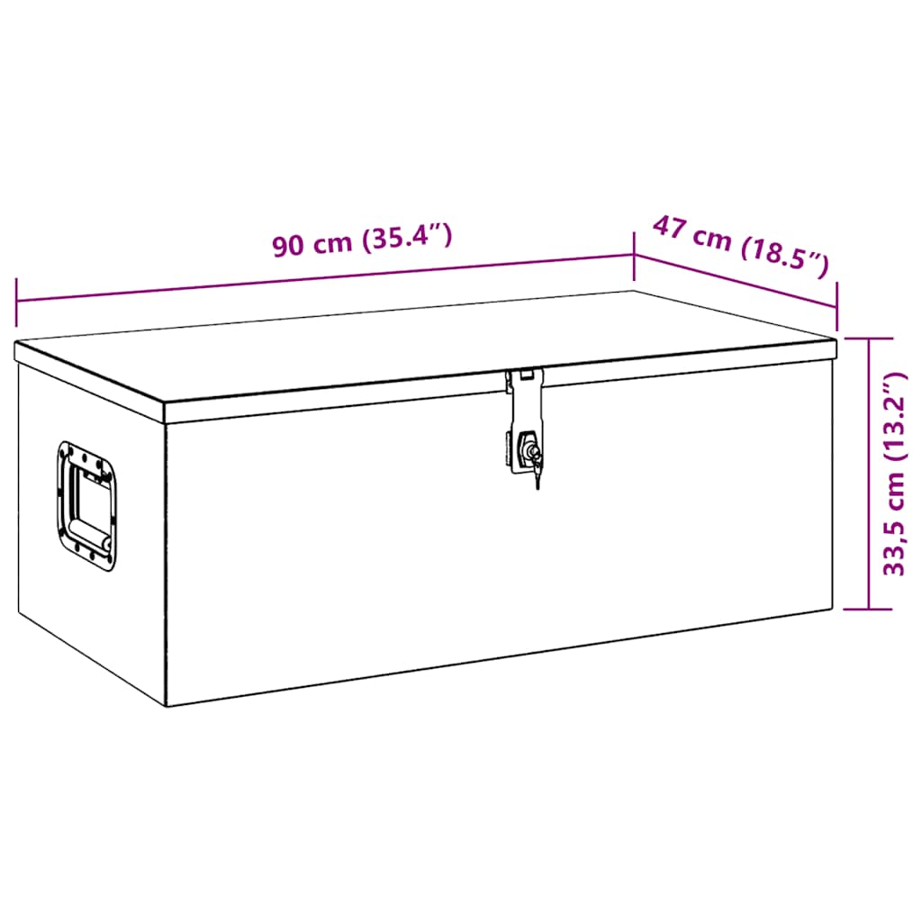 Opbergbox 90x47x33,5 cm aluminium zwart is nu te koop bij PeponiXL, paradijselijk wonen!