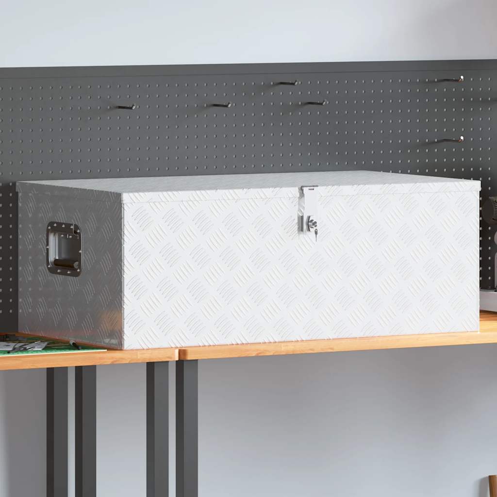 Opbergbox 100x55x37 cm aluminium zilverkleurig is nu te koop bij PeponiXL, paradijselijk wonen!