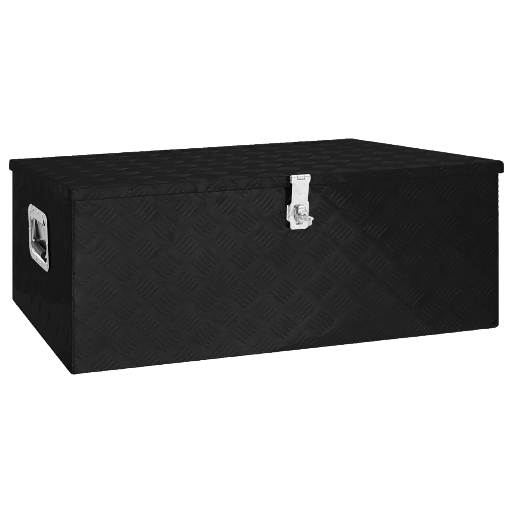 Opbergbox 100x55x37 cm aluminium zwart is nu te koop bij PeponiXL, paradijselijk wonen!