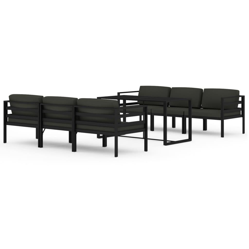 7-delige Loungeset met kussens aluminium antracietkleurig is nu te koop bij PeponiXL, paradijselijk wonen!
