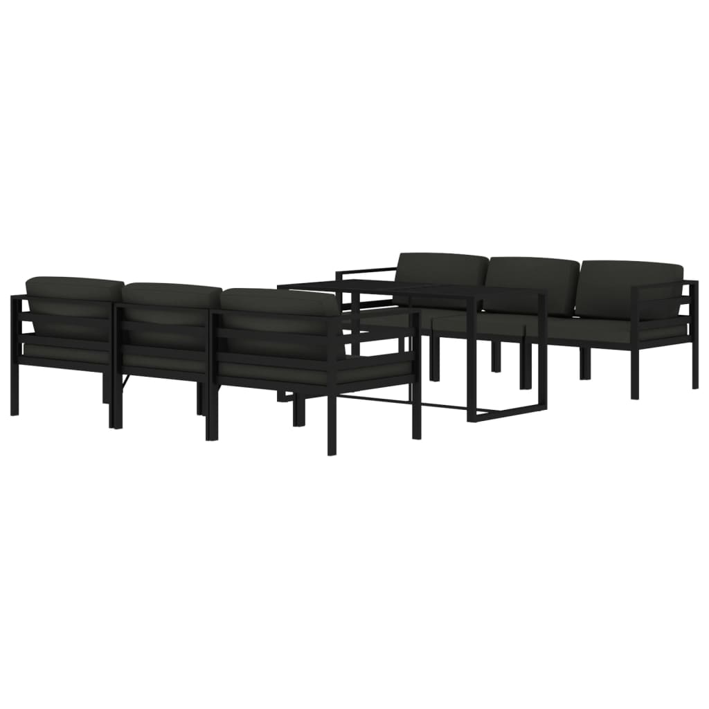 7-delige Loungeset met kussens aluminium antracietkleurig is nu te koop bij PeponiXL, paradijselijk wonen!