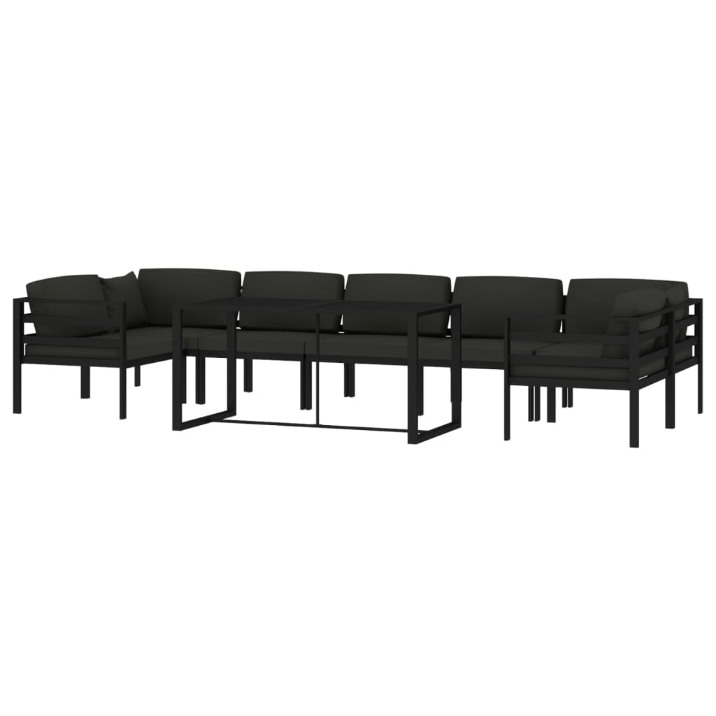 8-delige Loungeset met kussens aluminium antracietkleurig is nu te koop bij PeponiXL, paradijselijk wonen!