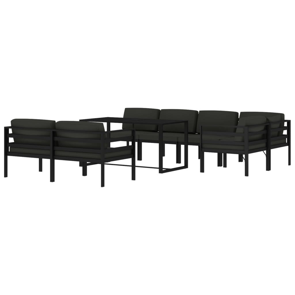 8-delige Loungeset met kussens aluminium antracietkleurig is nu te koop bij PeponiXL, paradijselijk wonen!