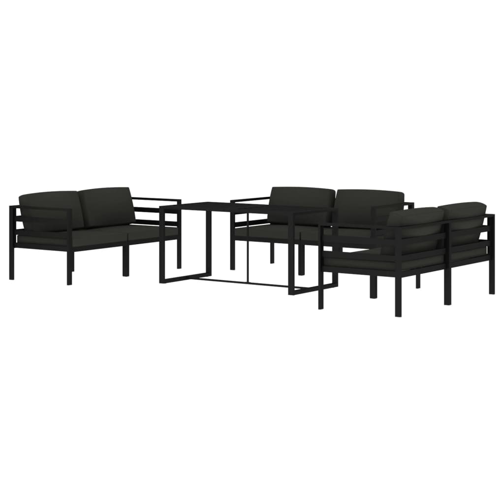 7-delige Loungeset met kussens aluminium antracietkleurig is nu te koop bij PeponiXL, paradijselijk wonen!