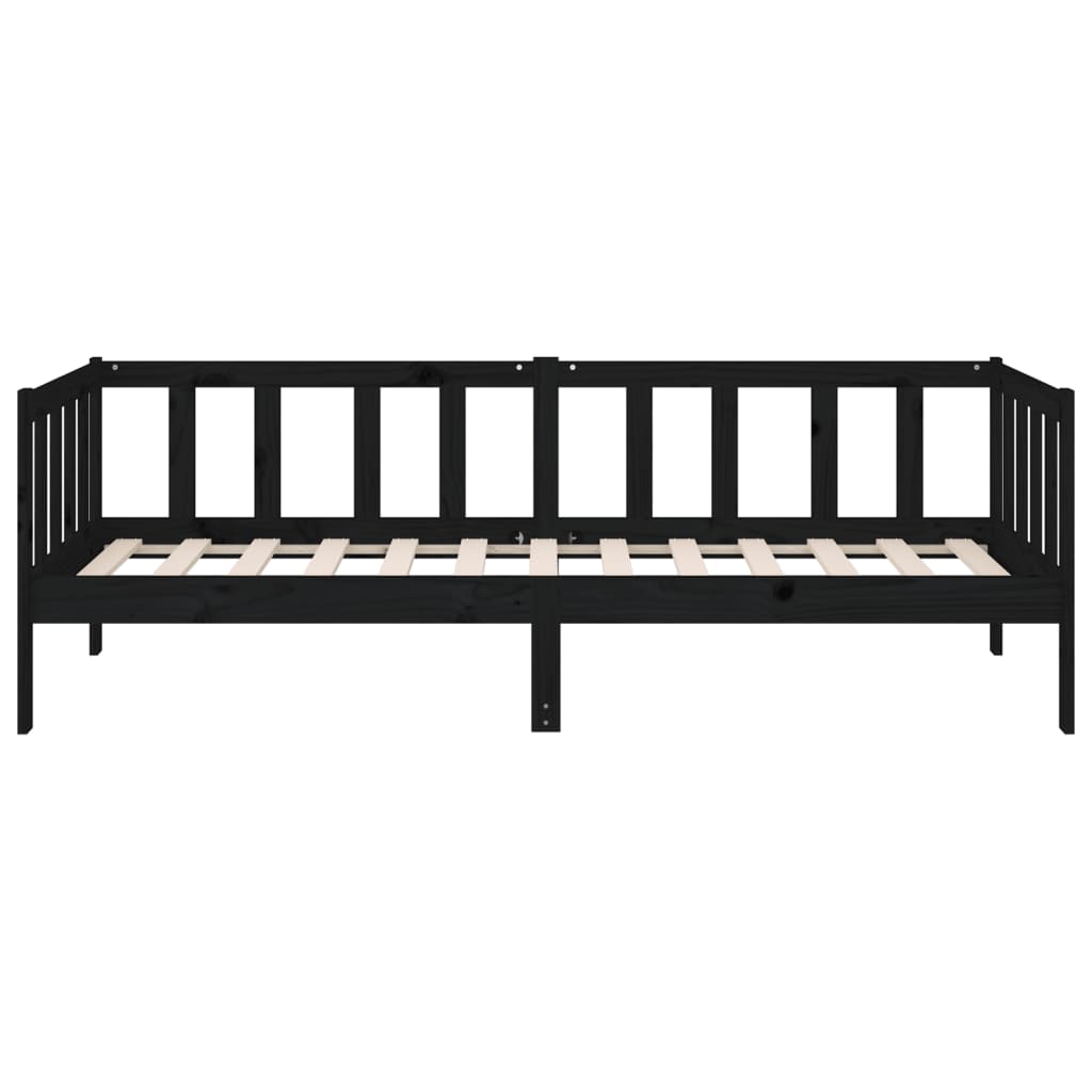 Slaapbank 90x190 cm massief grenenhout zwart
