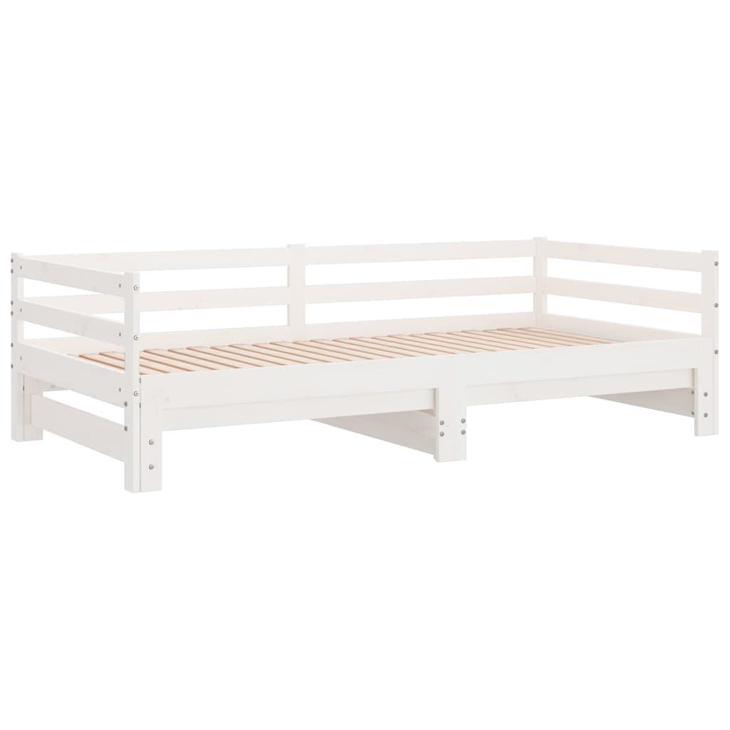 Uitschuifbare slaapbank zonder matras 80x200 cm wit is nu te koop bij PeponiXL, paradijselijk wonen!