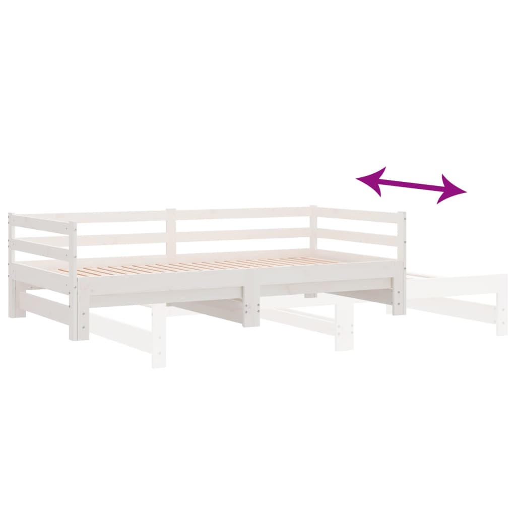 Uitschuifbare slaapbank zonder matras 80x200 cm wit is nu te koop bij PeponiXL, paradijselijk wonen!