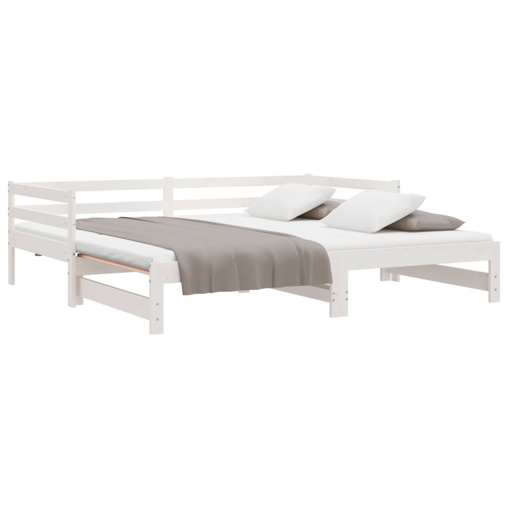 Uitschuifbare slaapbank zonder matras 80x200 cm wit is nu te koop bij PeponiXL, paradijselijk wonen!