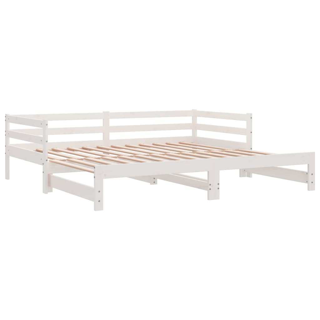 Uitschuifbare slaapbank zonder matras 80x200 cm wit is nu te koop bij PeponiXL, paradijselijk wonen!