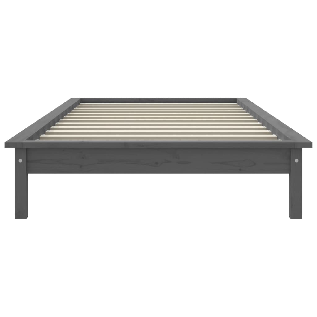 Bedframe massief grenenhout grijs 90x200 cm is nu te koop bij PeponiXL, paradijselijk wonen!