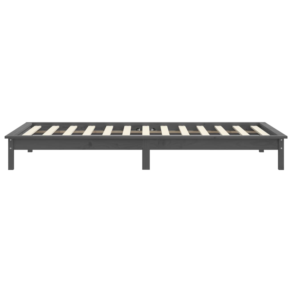 Bedframe massief grenenhout grijs 90x200 cm is nu te koop bij PeponiXL, paradijselijk wonen!