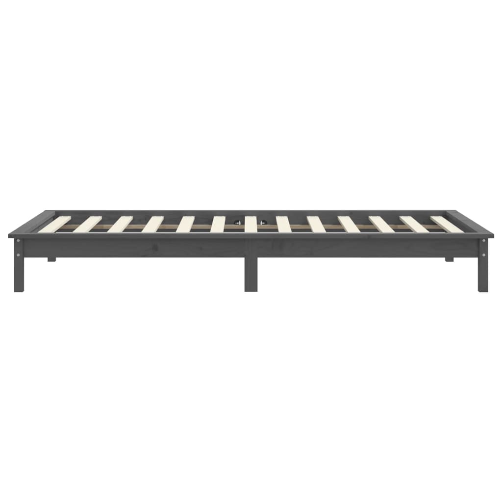 Bedframe massief grenenhout grijs 100x200 cm is nu te koop bij PeponiXL, paradijselijk wonen!