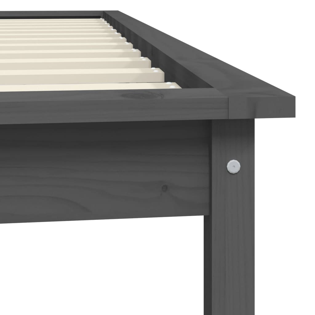 Bedframe massief grenenhout grijs 100x200 cm is nu te koop bij PeponiXL, paradijselijk wonen!