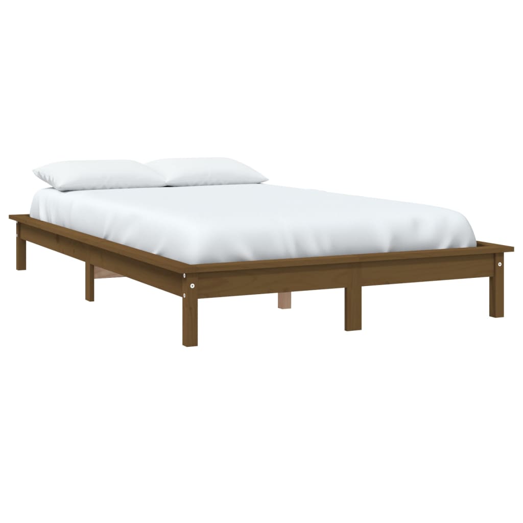 Bedframe massief grenenhout honingbruin 135x190 cm is nu te koop bij PeponiXL, paradijselijk wonen!