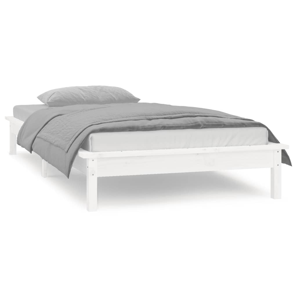 Bedframe LED massief hout 90x200 cm is nu te koop bij PeponiXL, paradijselijk wonen!