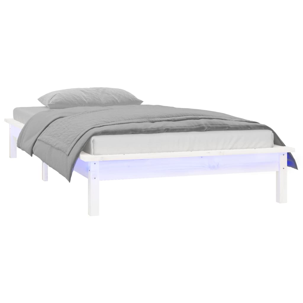 Bedframe LED massief hout 90x200 cm is nu te koop bij PeponiXL, paradijselijk wonen!