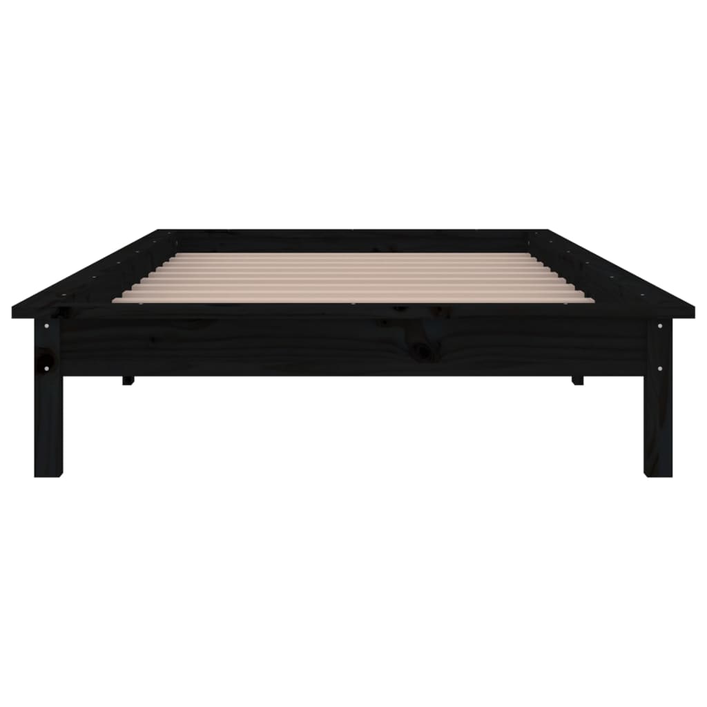 Bedframe LED massief hout zwart 90x200 cm is nu te koop bij PeponiXL, paradijselijk wonen!