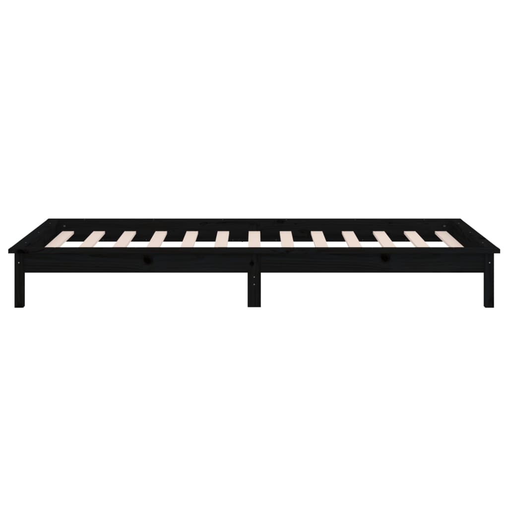 Bedframe LED massief hout zwart 90x200 cm is nu te koop bij PeponiXL, paradijselijk wonen!