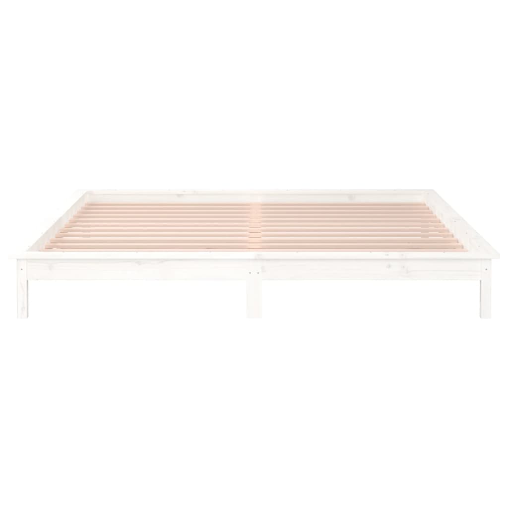 Bedframe LED massief hout wit 140x200 cm is nu te koop bij PeponiXL, paradijselijk wonen!