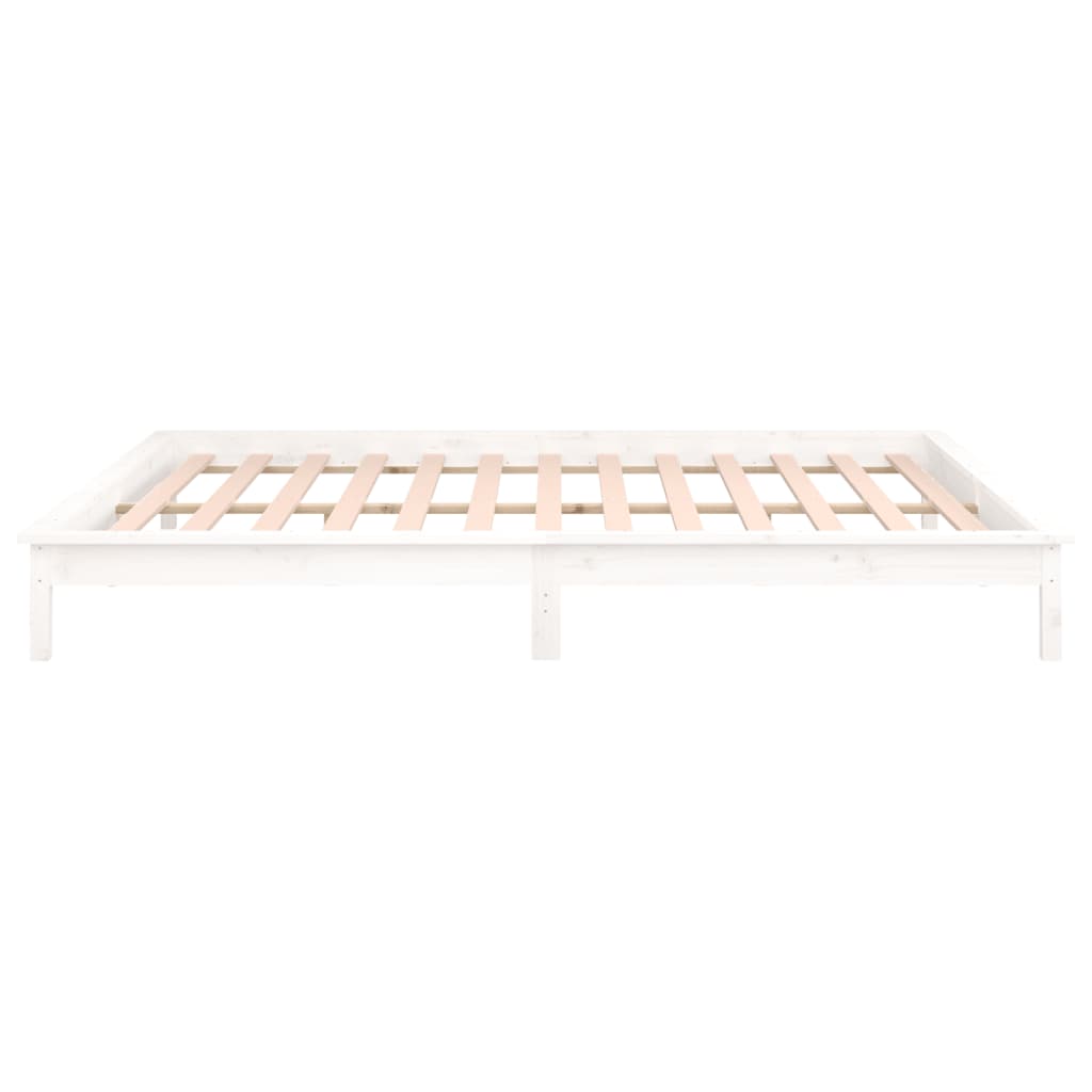 Bedframe LED massief hout wit 140x200 cm is nu te koop bij PeponiXL, paradijselijk wonen!