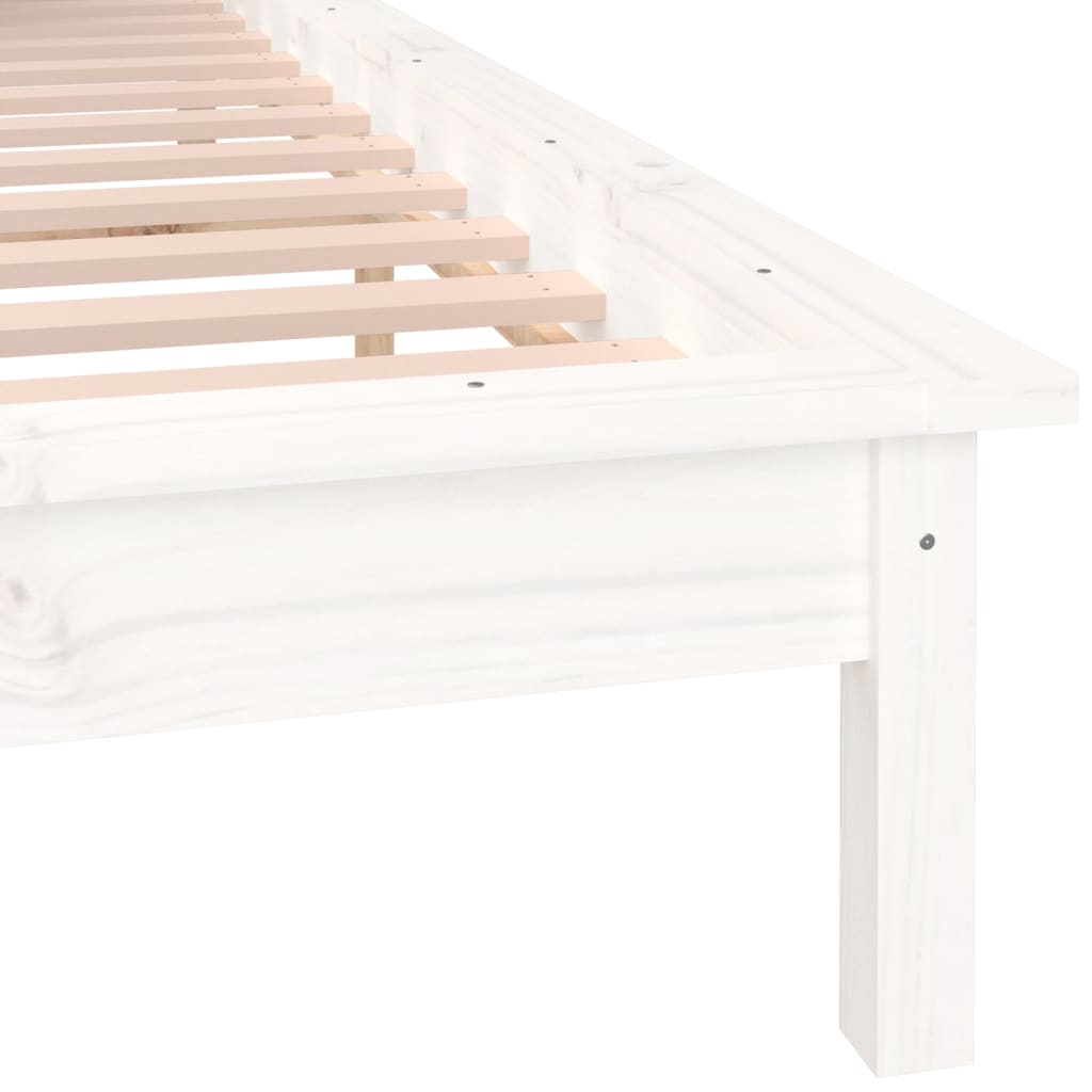 Bedframe LED massief hout wit 140x200 cm is nu te koop bij PeponiXL, paradijselijk wonen!