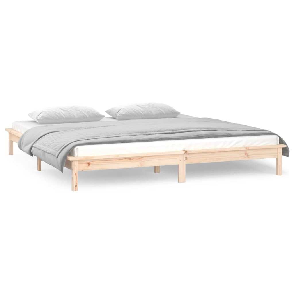 Bedframe LED massief hout 180x200 cm is nu te koop bij PeponiXL, paradijselijk wonen!
