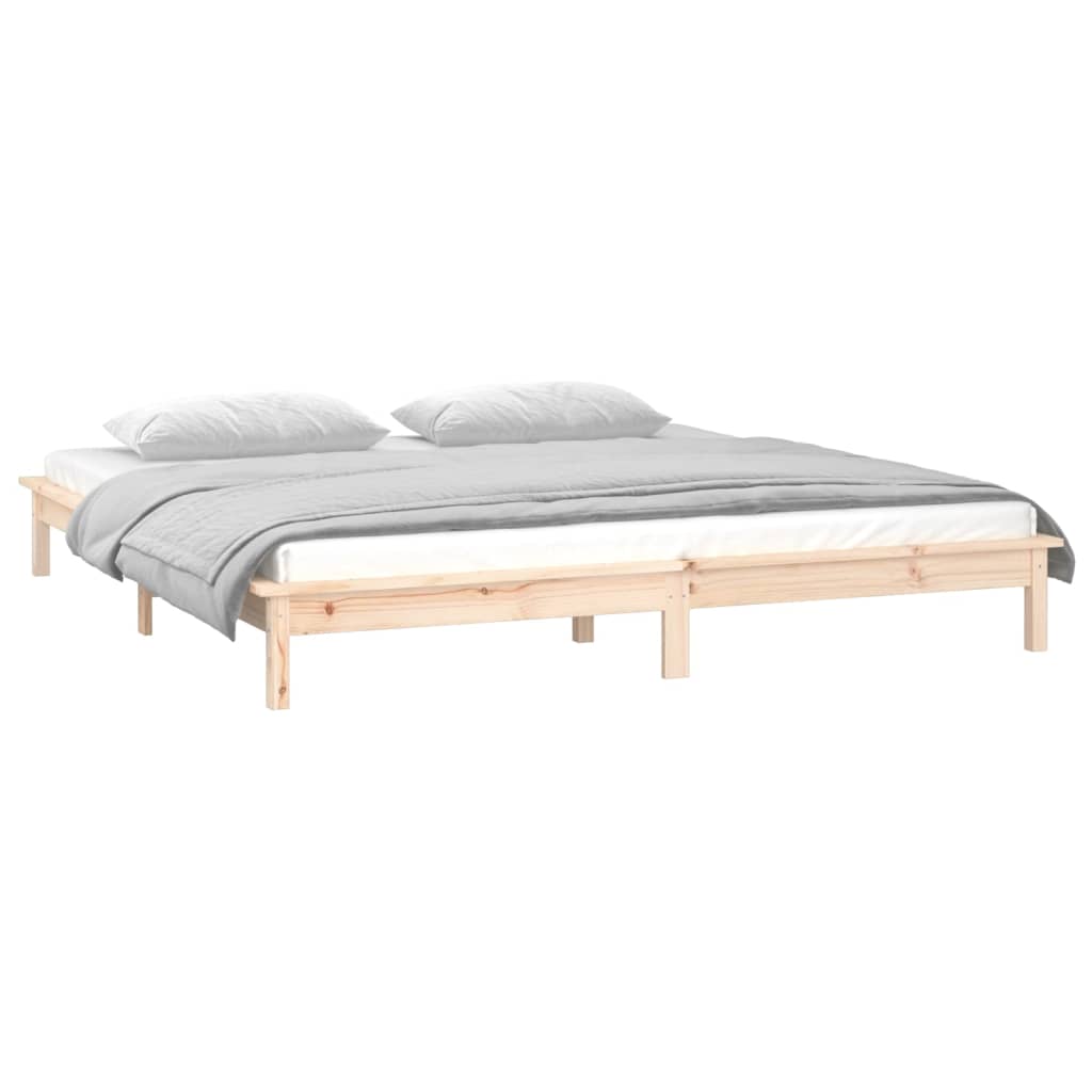 Bedframe LED massief hout 180x200 cm is nu te koop bij PeponiXL, paradijselijk wonen!