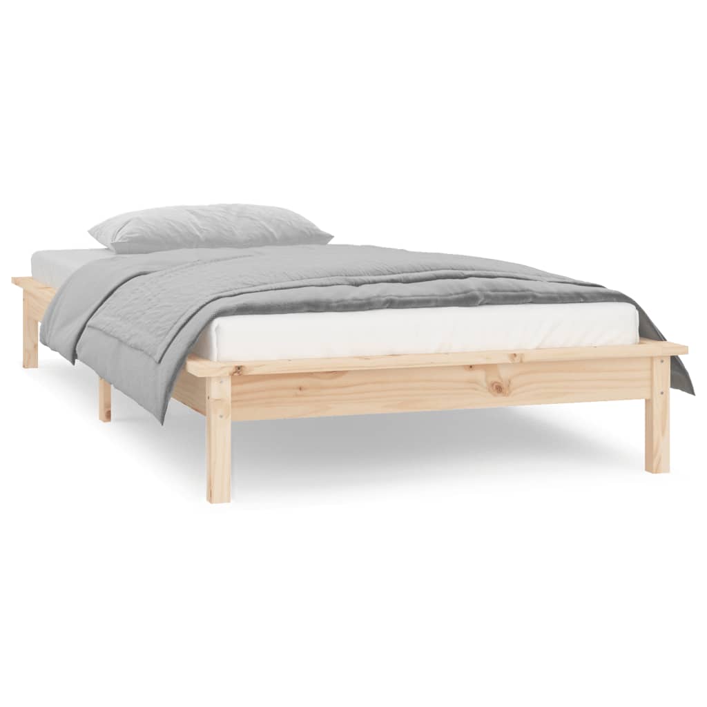 Bedframe LED massief hout 75x190 cm 2FT6 is nu te koop bij PeponiXL, paradijselijk wonen!